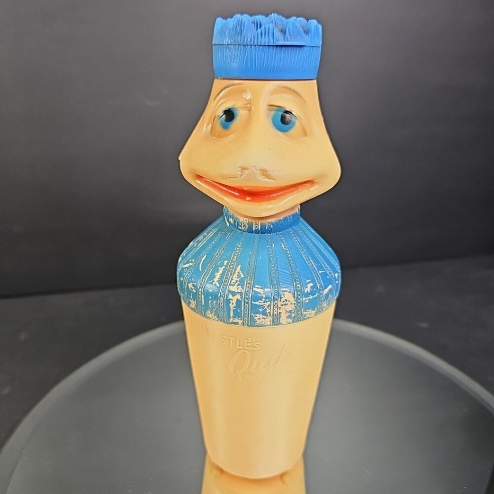 Vintage Plastic Duck Container Nestle Chocolate Milk Quik 8 1/2” Tall 1960s